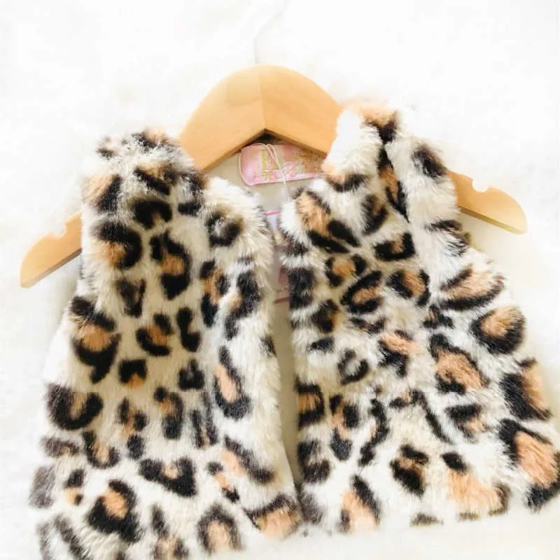 $14.00 EA - 3-6M X 2 - Girls Leopard Faux Fur Vest