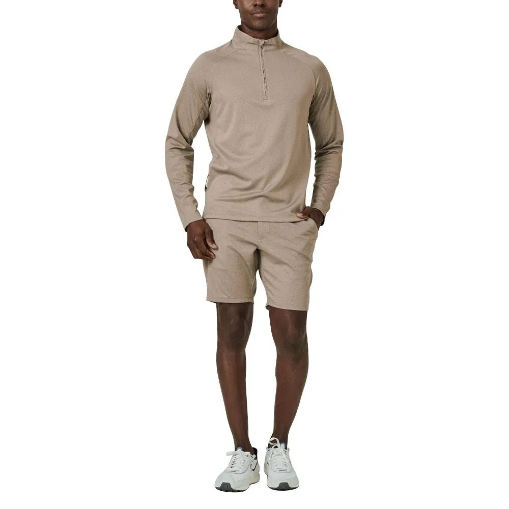 7Diamonds A-Game Quarter Zip Golf Pullover Khaki - FW23