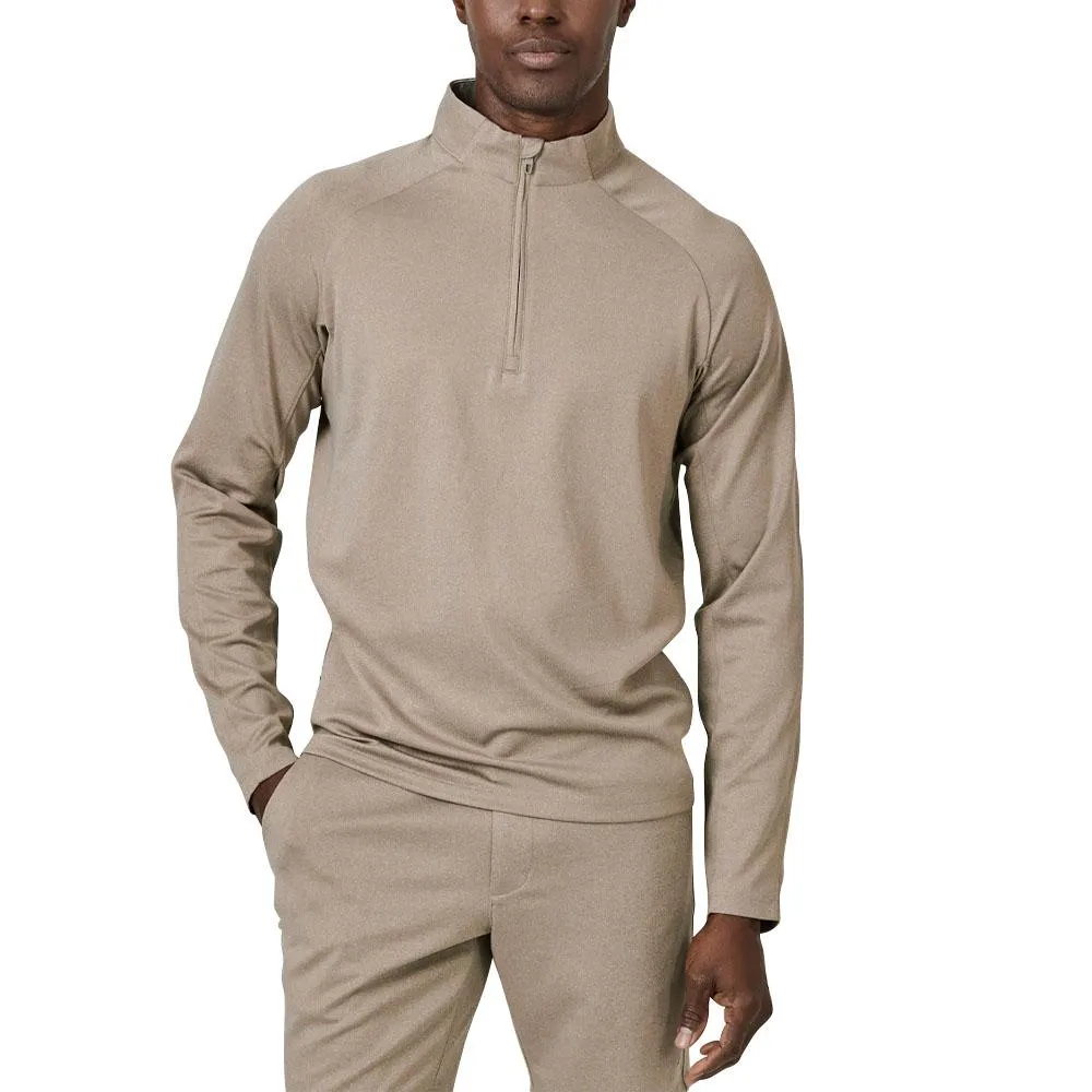 7Diamonds A-Game Quarter Zip Golf Pullover Khaki - FW23