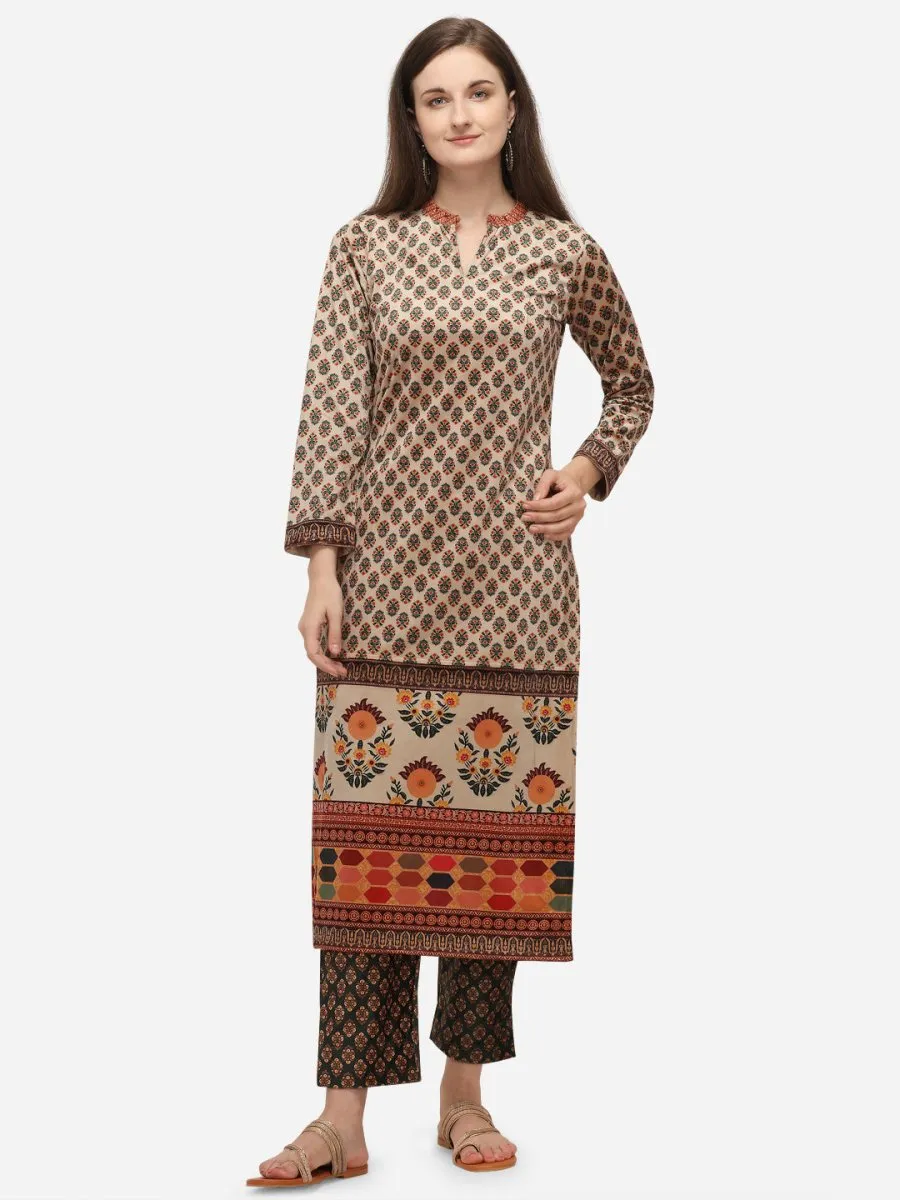 Ahalyaa Off White Long Kurta With Pant