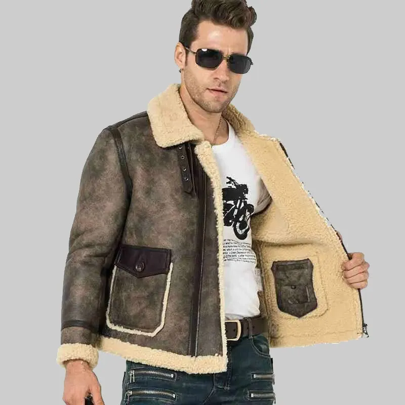 B3 Bomber Shearling Jacket for Men