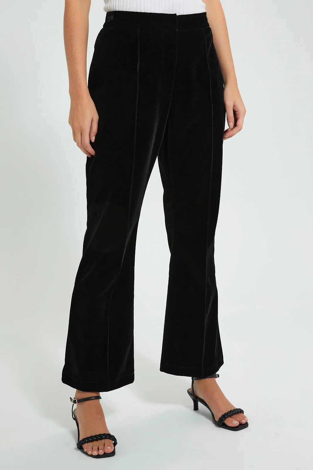 Black Velvet Flare Pant