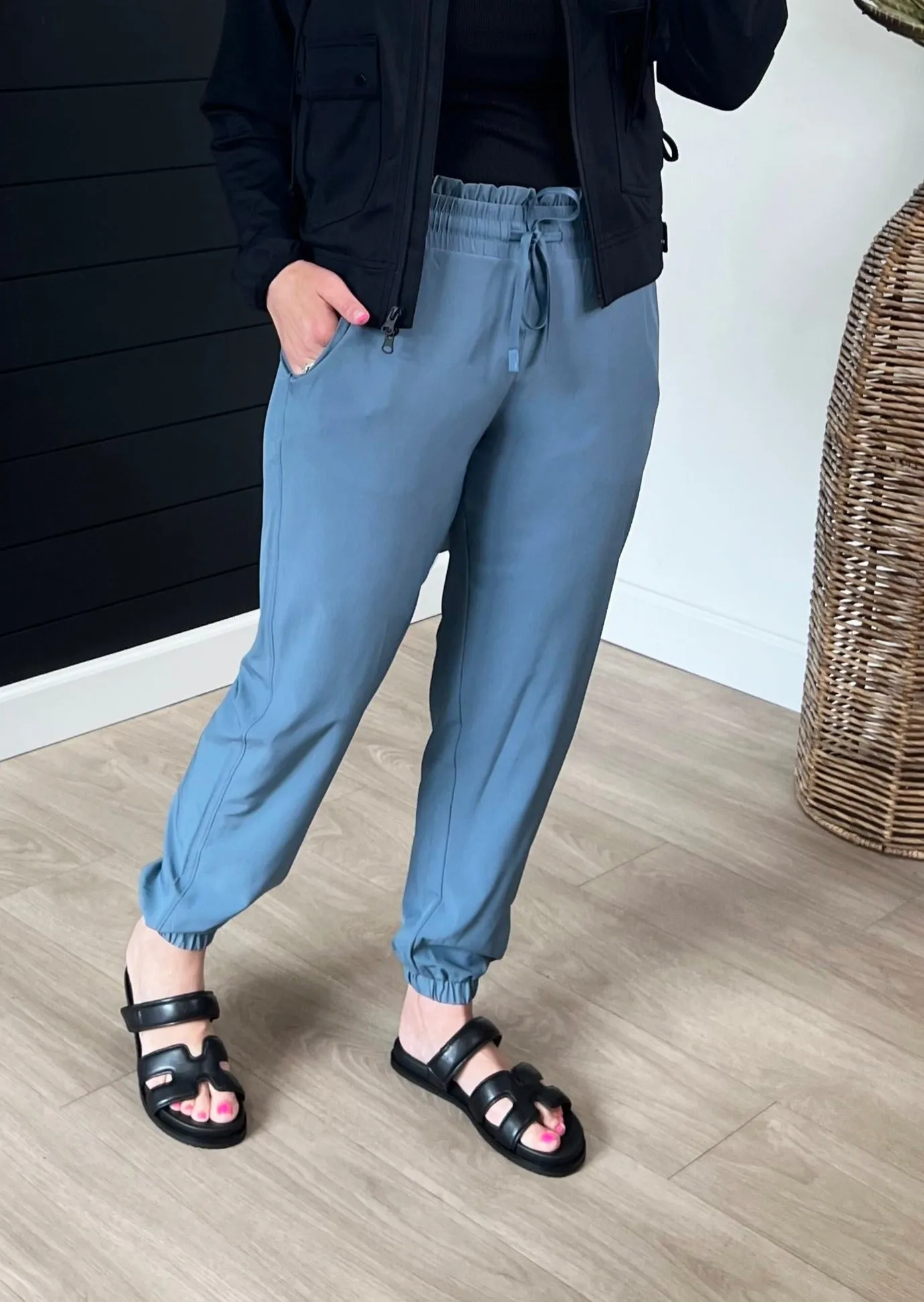 Blue High Waist Joggers