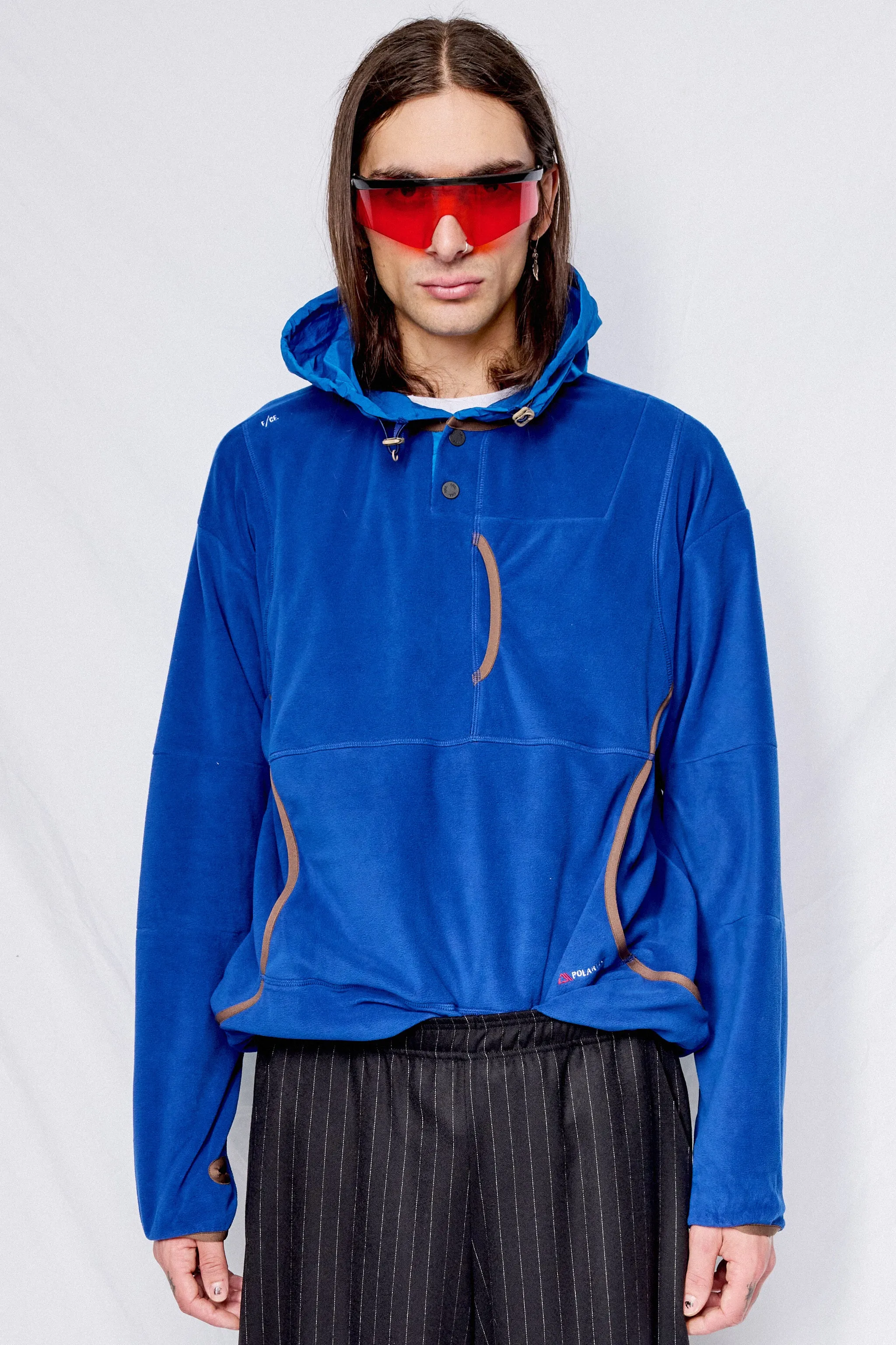 Blue Polartec Micro Hoodie