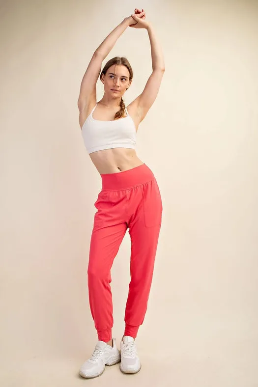 Butter Soft Joggers with Pockets Flamingo Pink