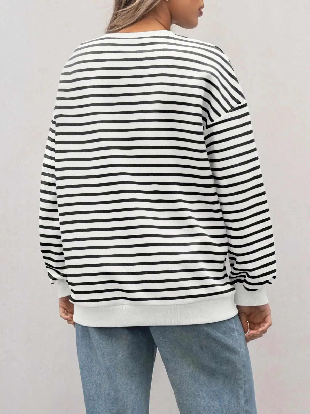 Casual Stripes Oversized Pullover