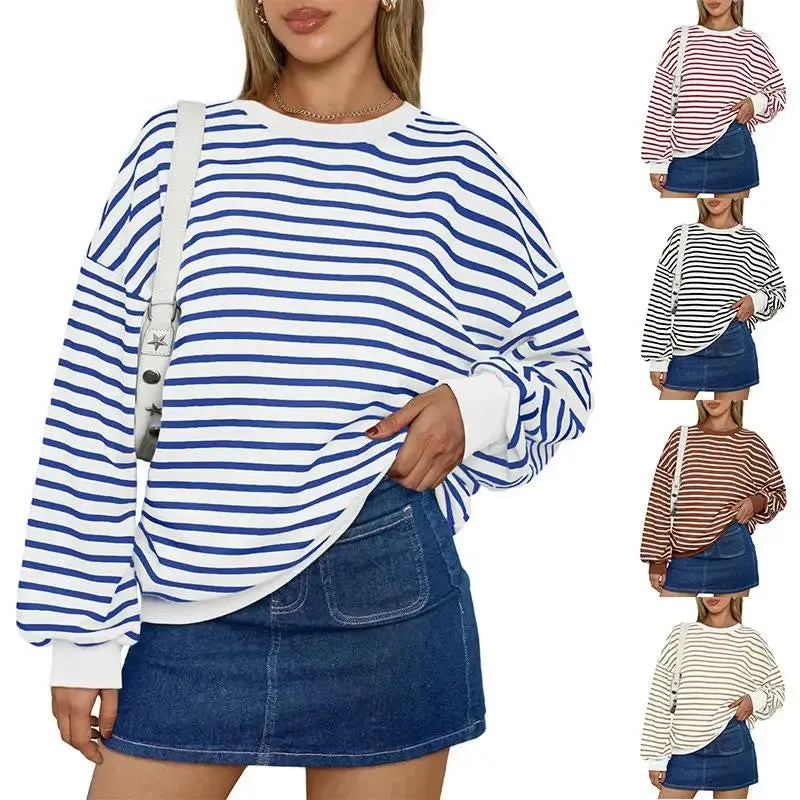 Casual Stripes Oversized Pullover