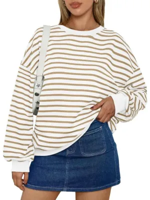 Casual Stripes Oversized Pullover