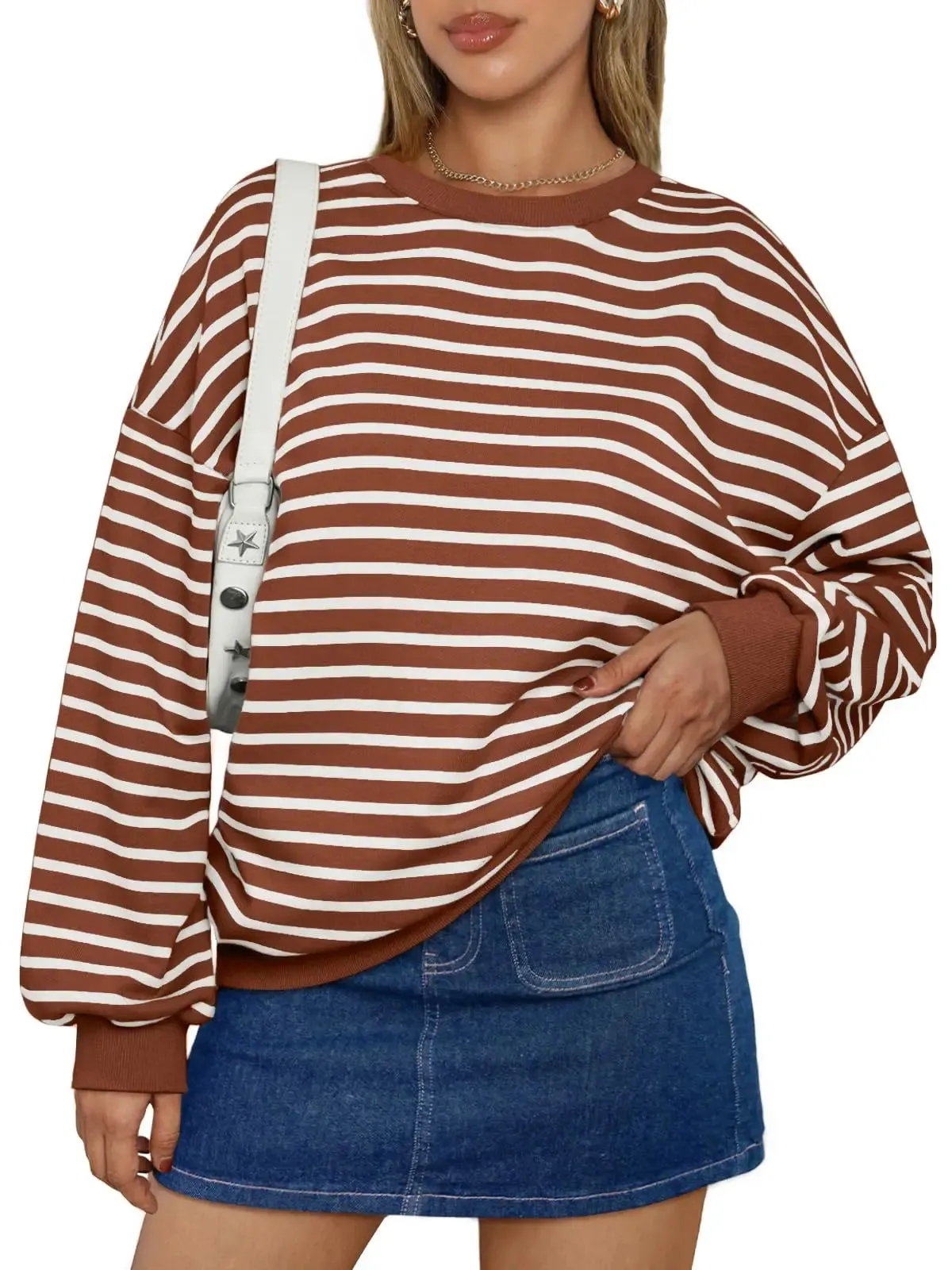 Casual Stripes Oversized Pullover