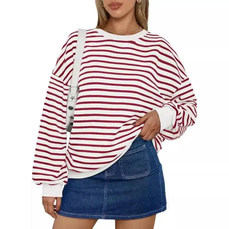 Casual Stripes Oversized Pullover