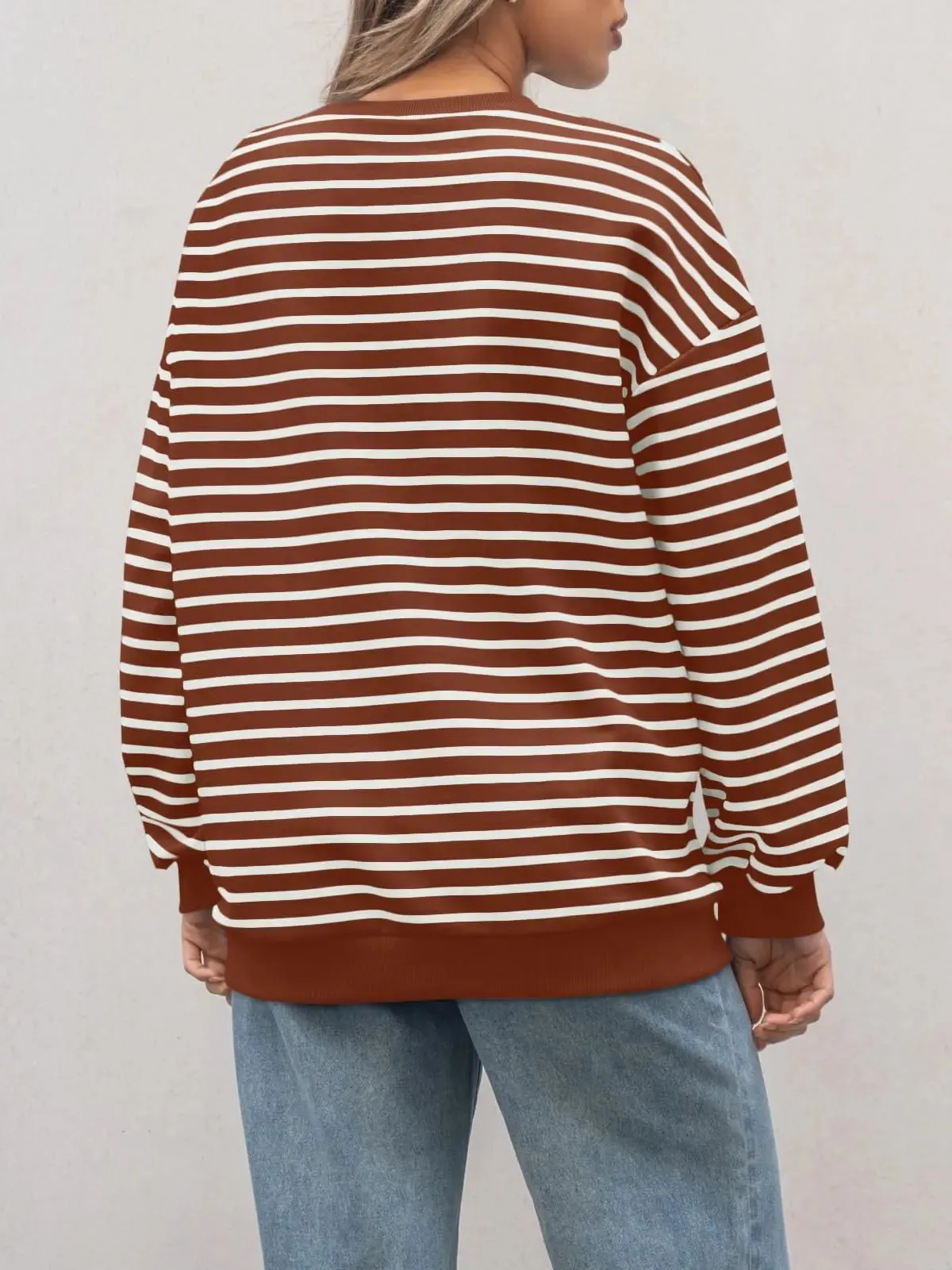 Casual Stripes Oversized Pullover