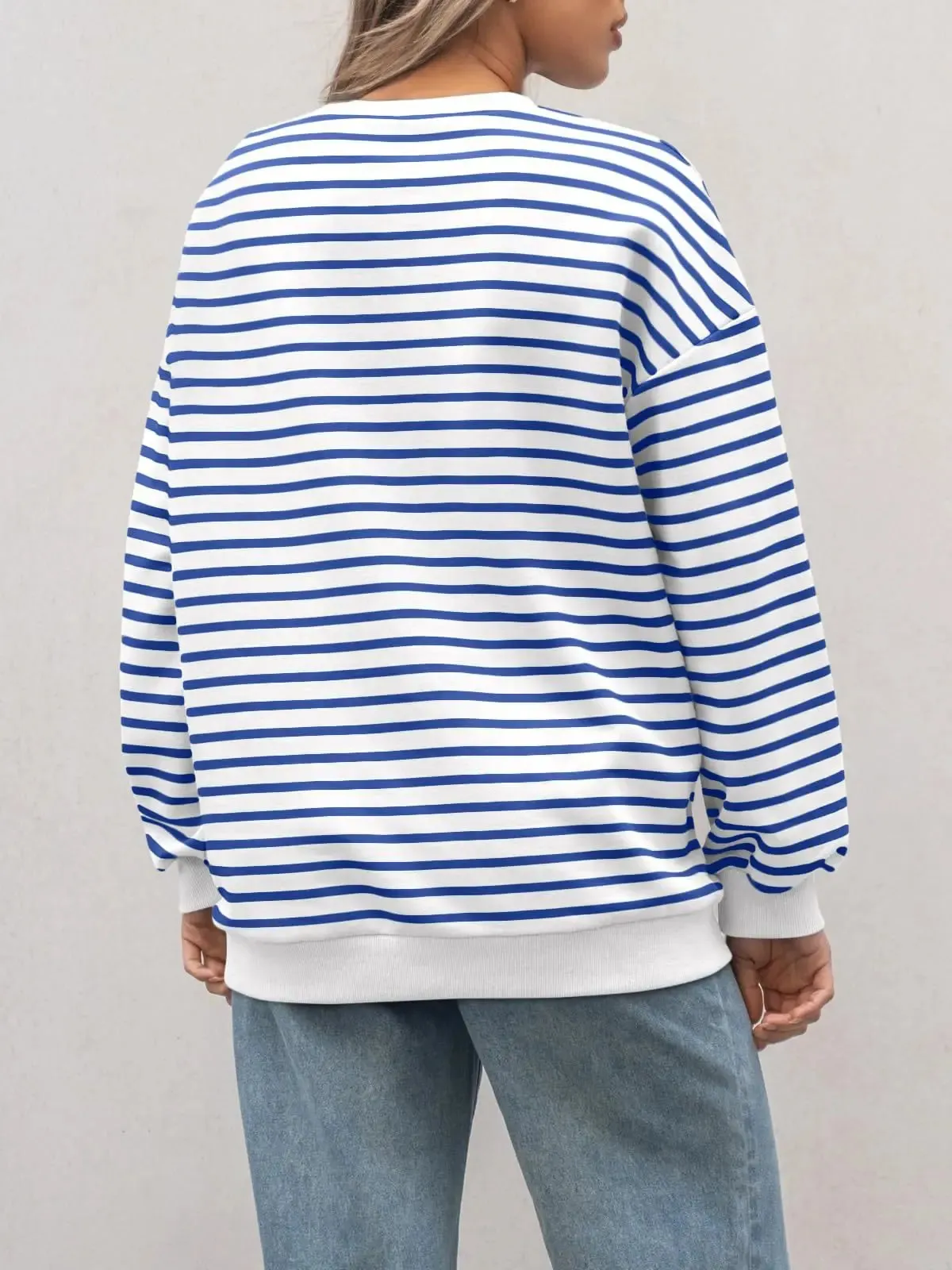 Casual Stripes Oversized Pullover