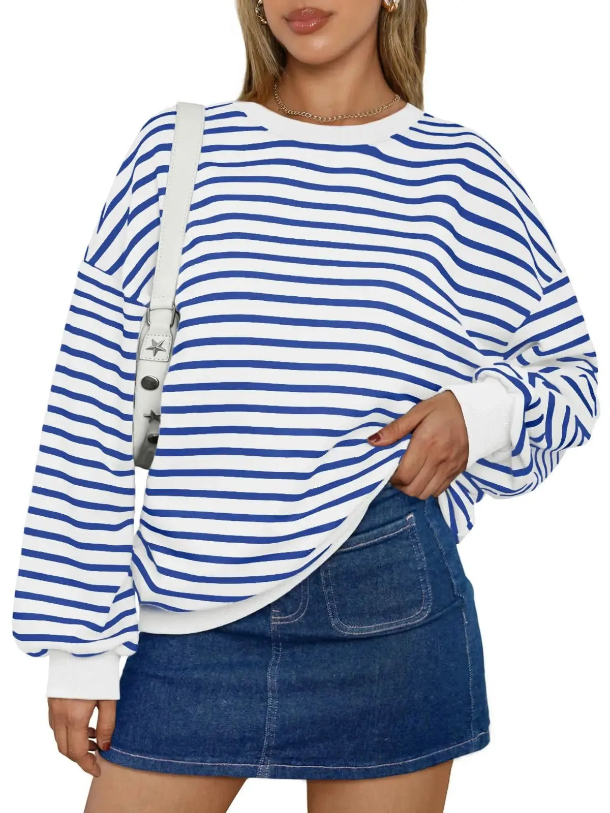 Casual Stripes Oversized Pullover