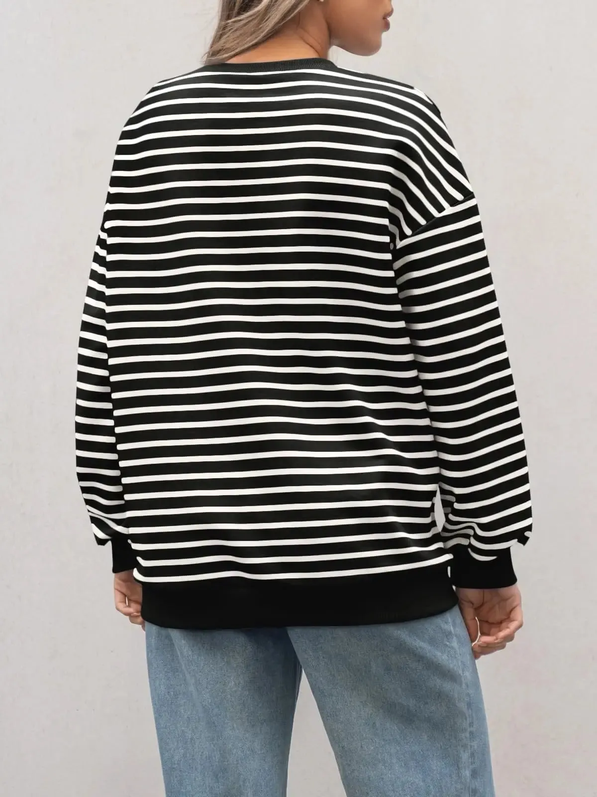 Casual Stripes Oversized Pullover