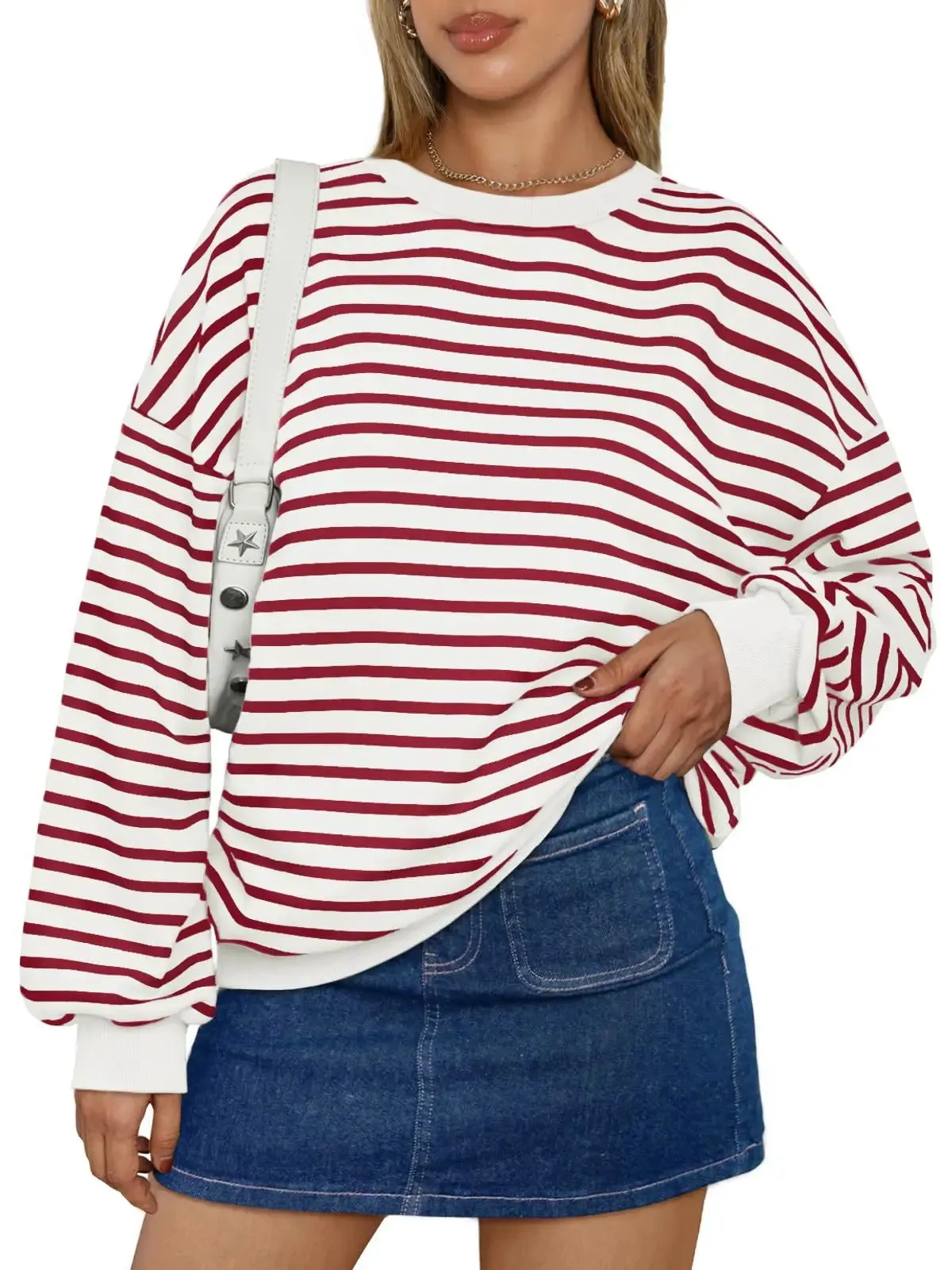 Casual Stripes Oversized Pullover