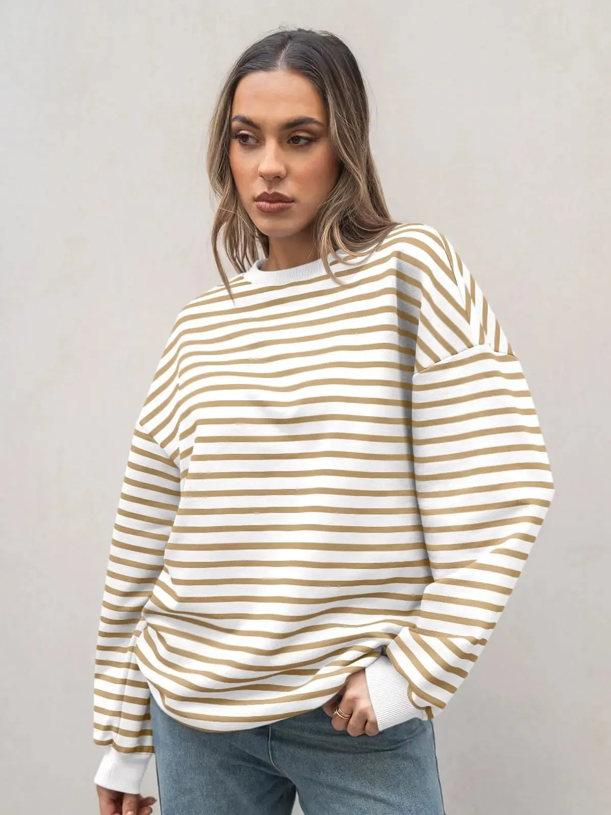 Casual Stripes Oversized Pullover