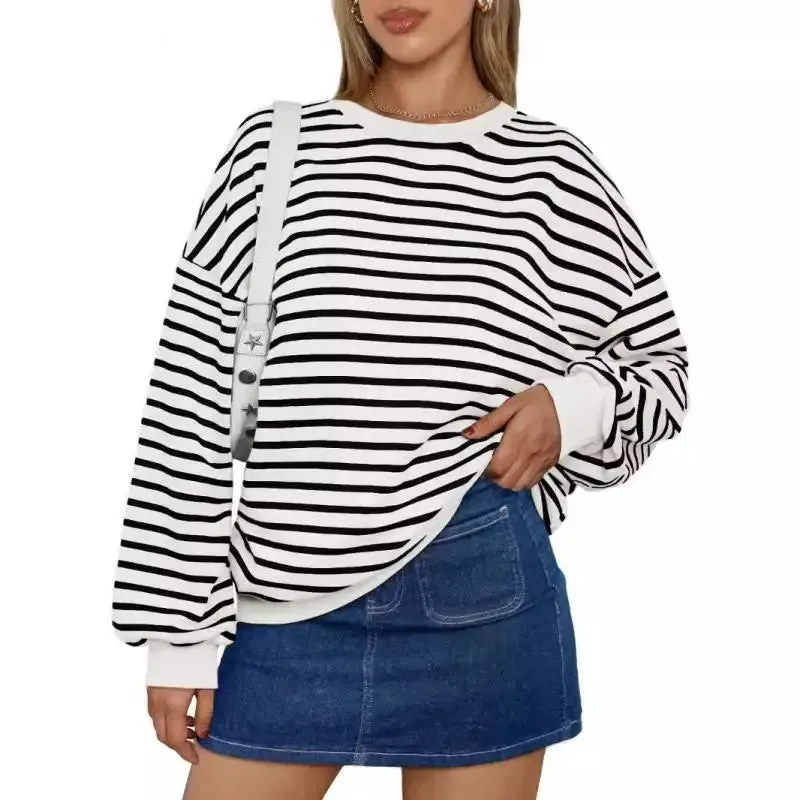 Casual Stripes Oversized Pullover