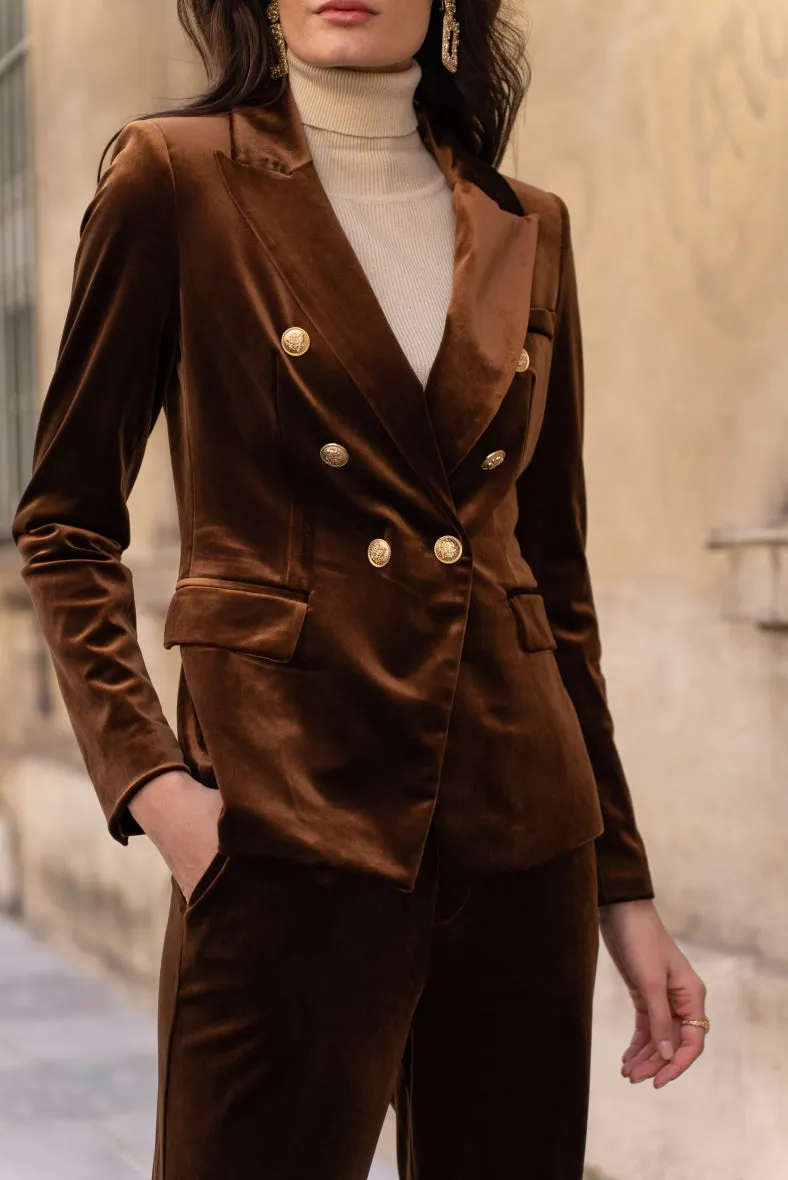 Chocolate Velvet Blazer