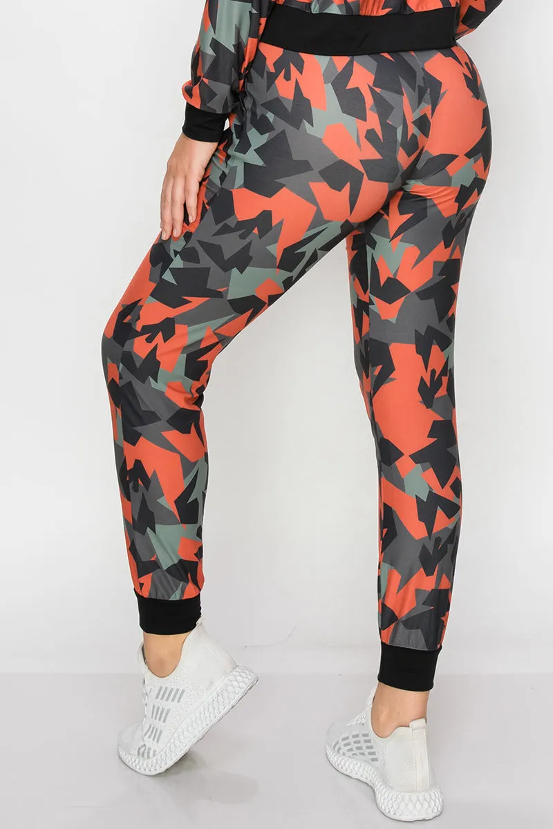 Complex Geo Print Print High-Rise Joggers