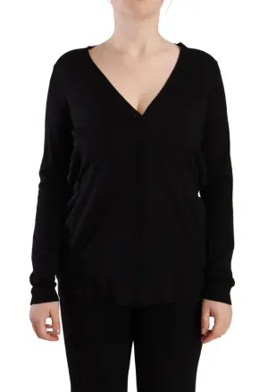 Dolce & Gabbana Elegant Black V-Neck Wool Pullover