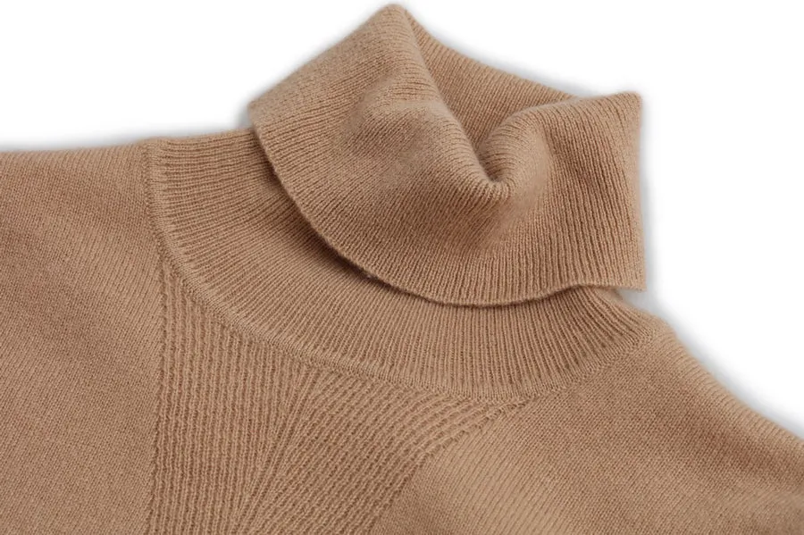 Double-lapel neck cashmere sweater