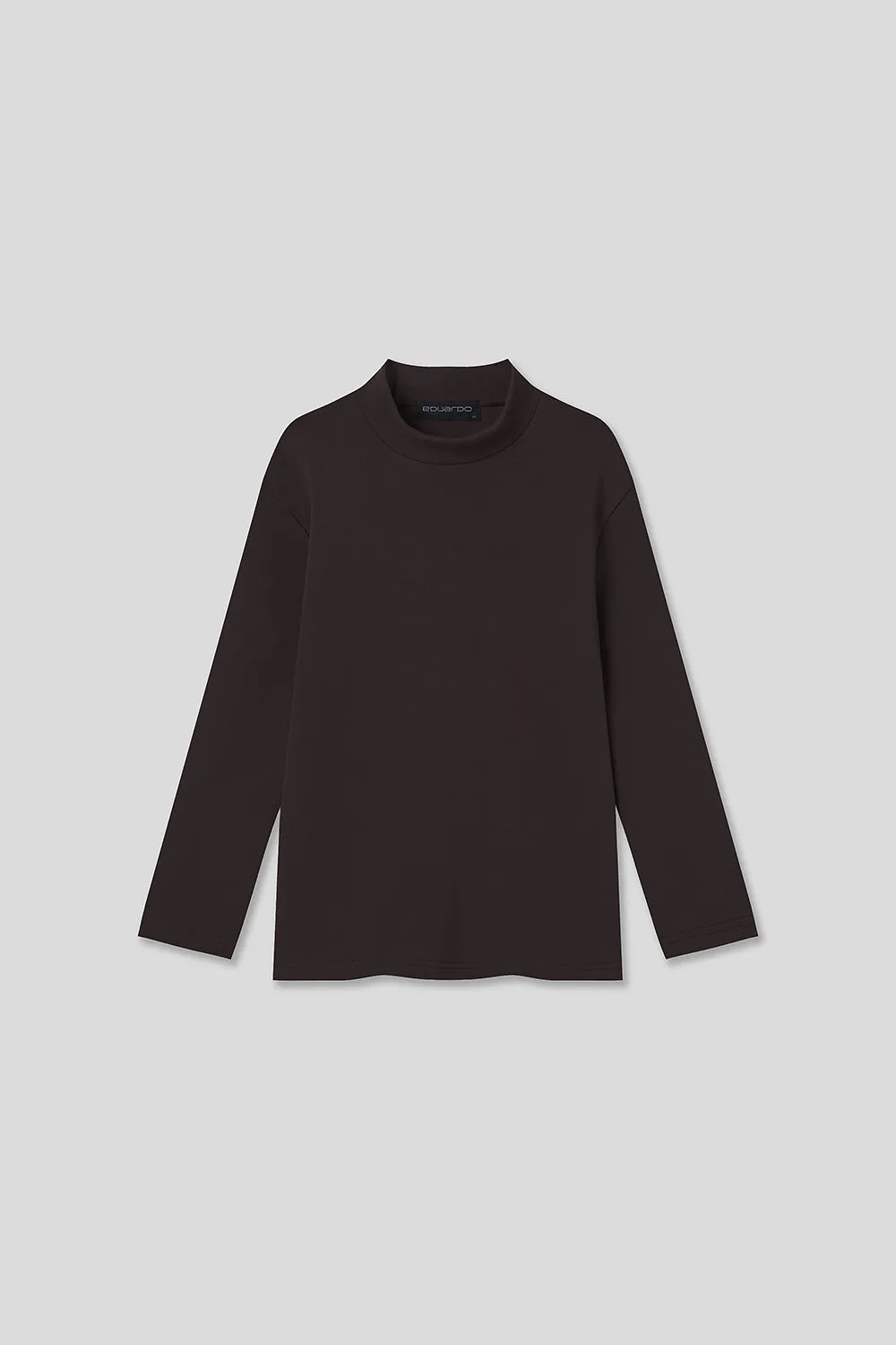 EDUARDO Youth Mock Neck semi-Over Brushed Heavy Cotton Long Sleeve Shirt.