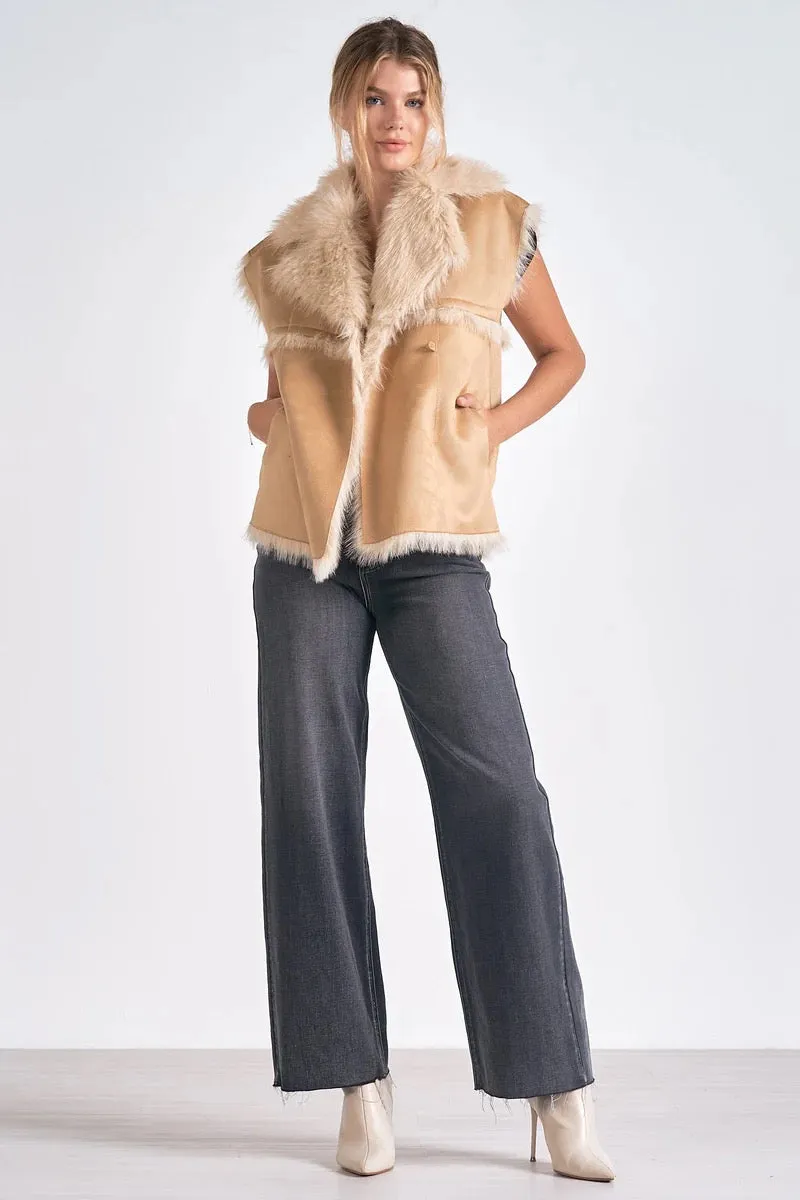 Elan Faux Fur Tank Vest