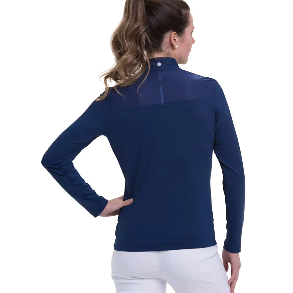 EP New York Zip Mock Long Sleeve Womens Golf Pullover