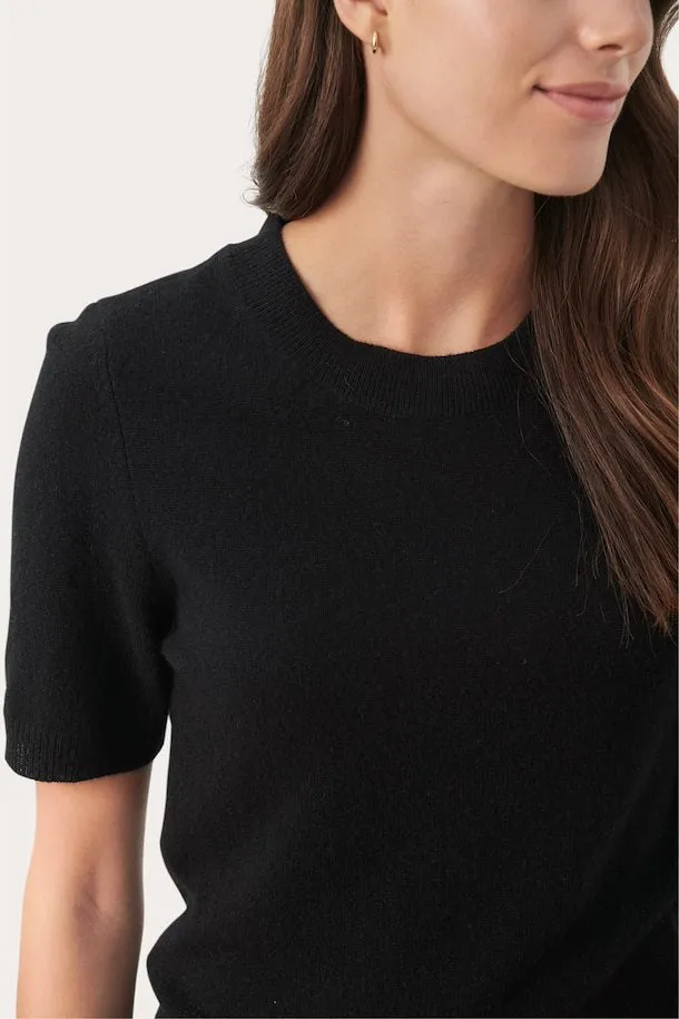 Everlotta Black Short Sleeve Cashmere Sweater