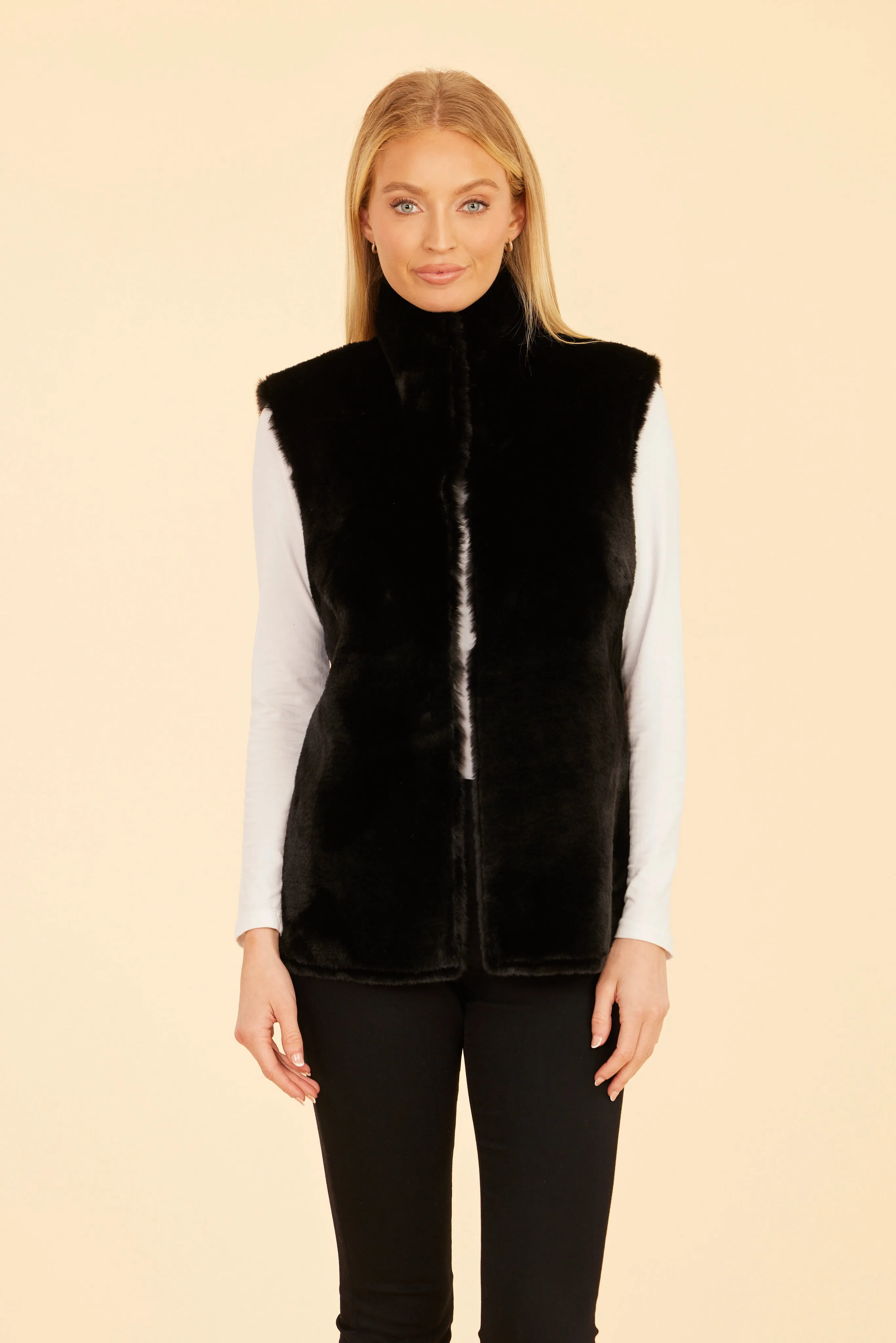 Faux Fur Reversible Plush Vest