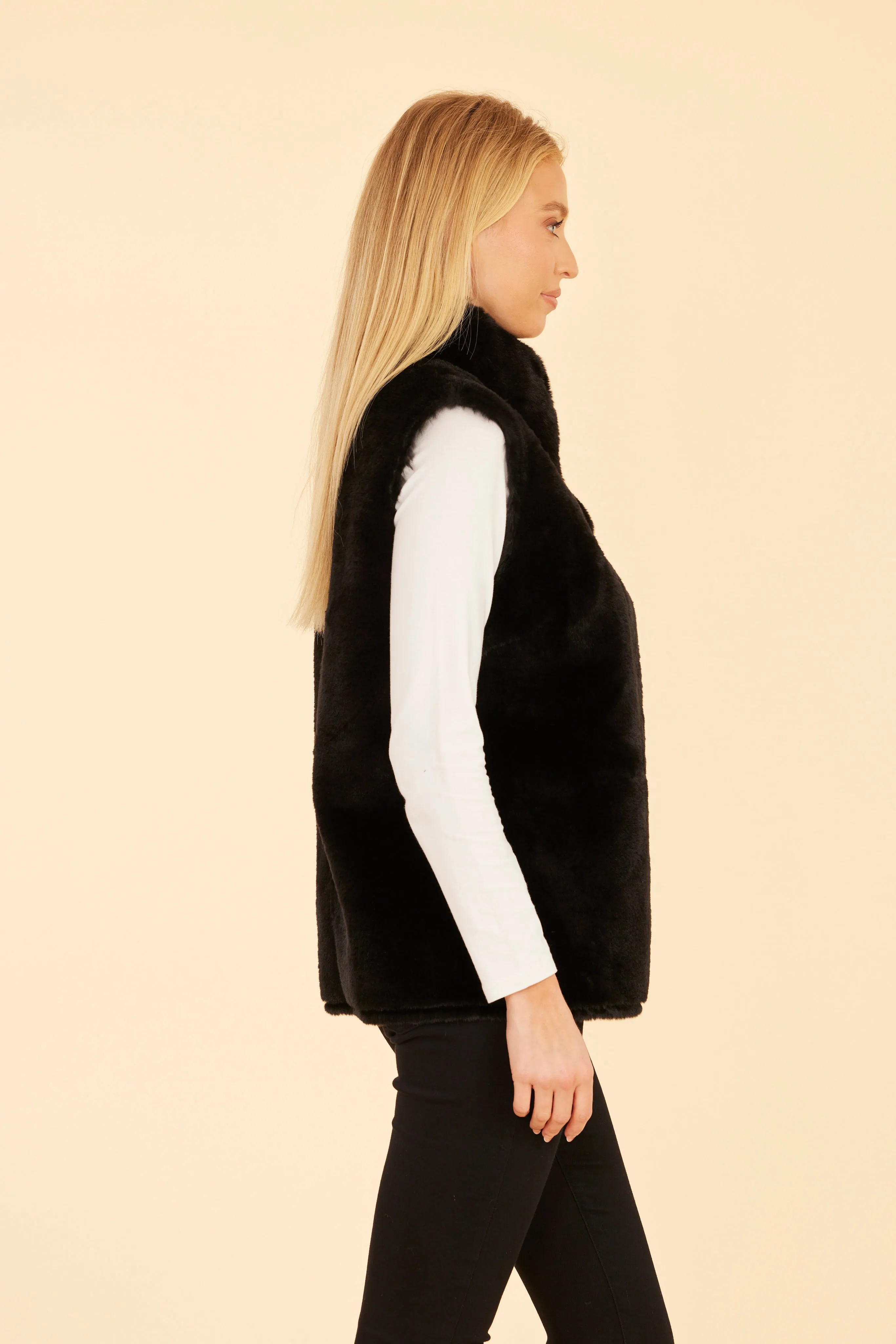 Faux Fur Reversible Plush Vest