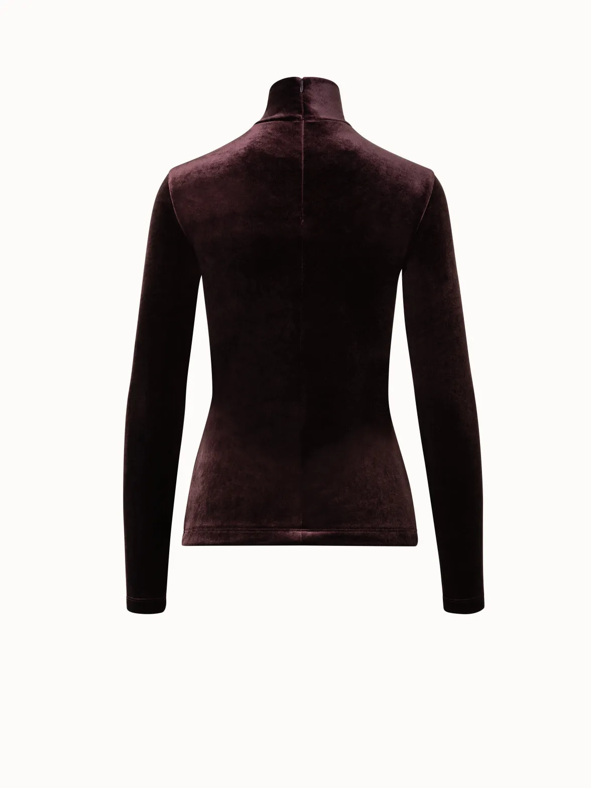 Fluid Velvet Mock Neck Pullover