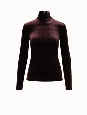 Fluid Velvet Mock Neck Pullover