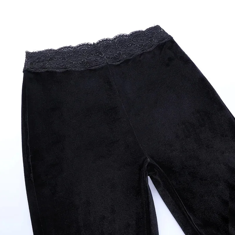 Goth Lace Velvet Flares