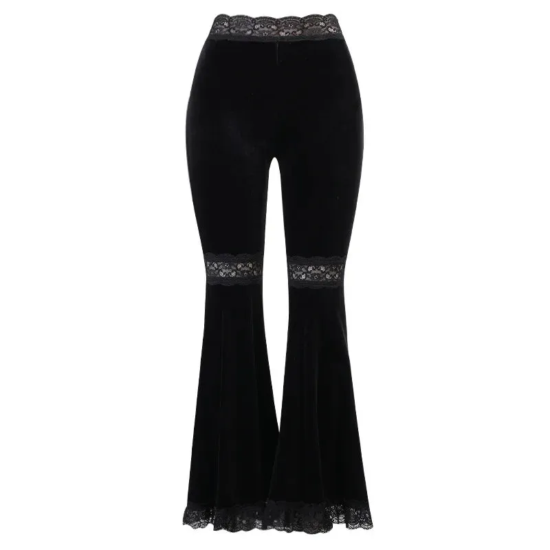 Goth Lace Velvet Flares