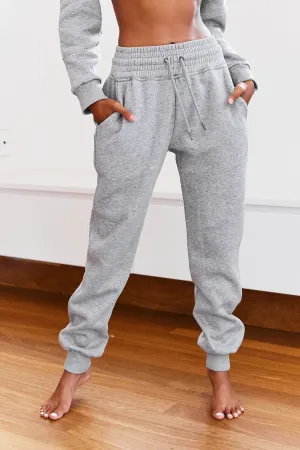 Grey High Waisted Scrunchie Joggers