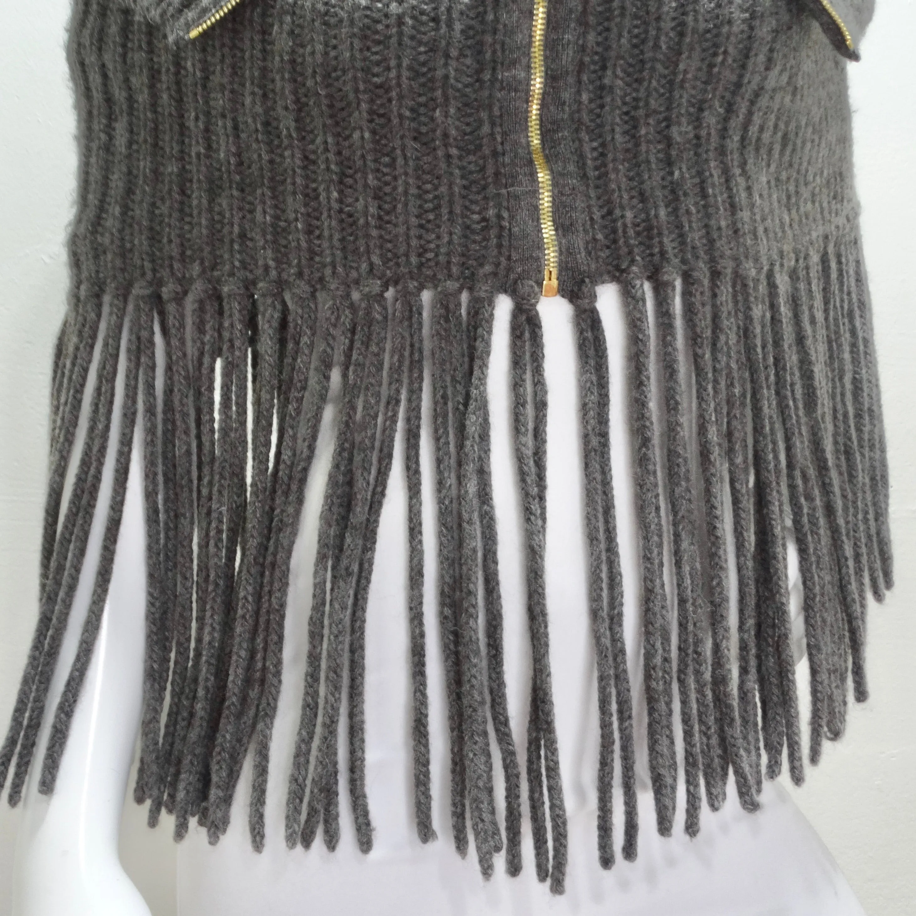 Gucci Alpaca Fringe Knit Poncho