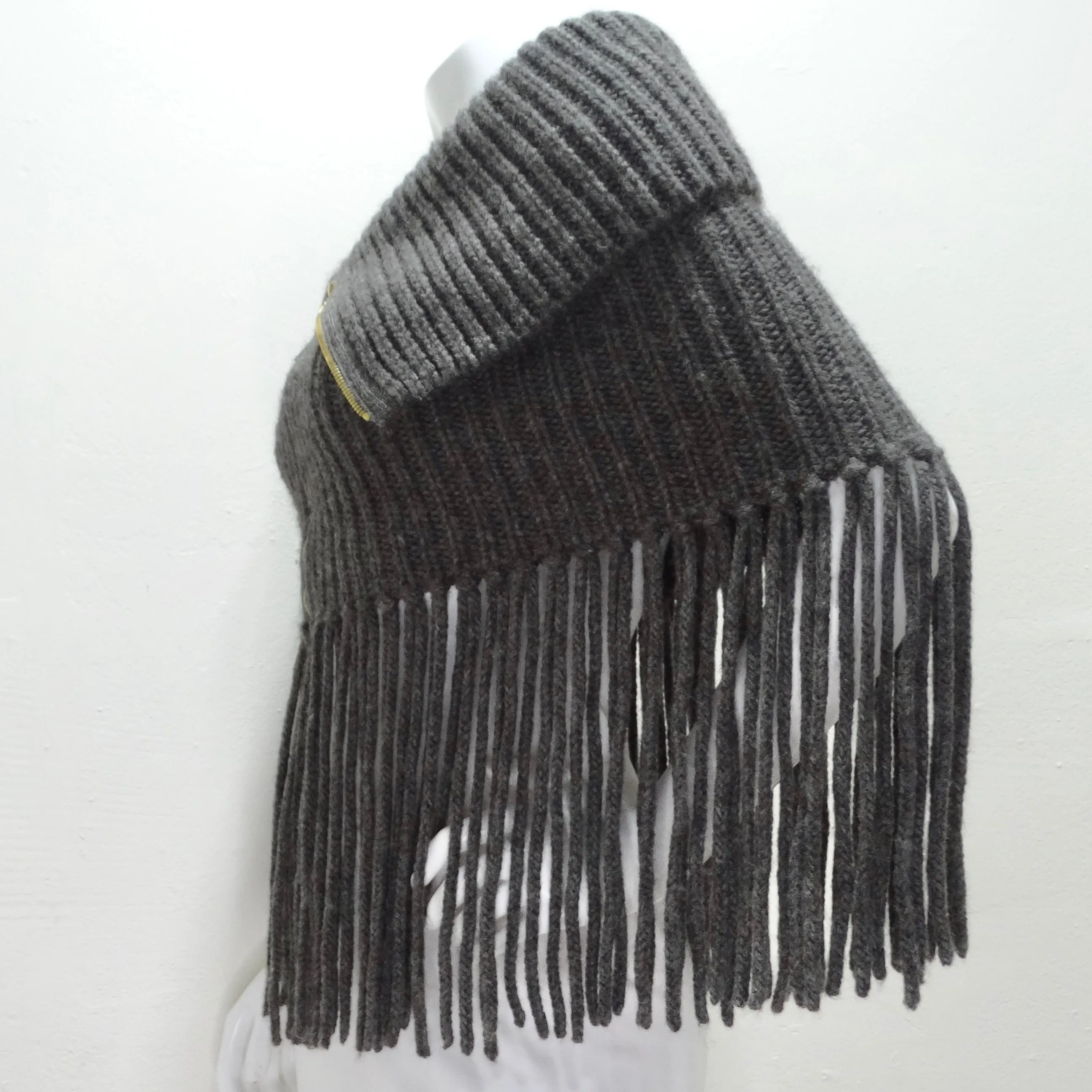 Gucci Alpaca Fringe Knit Poncho