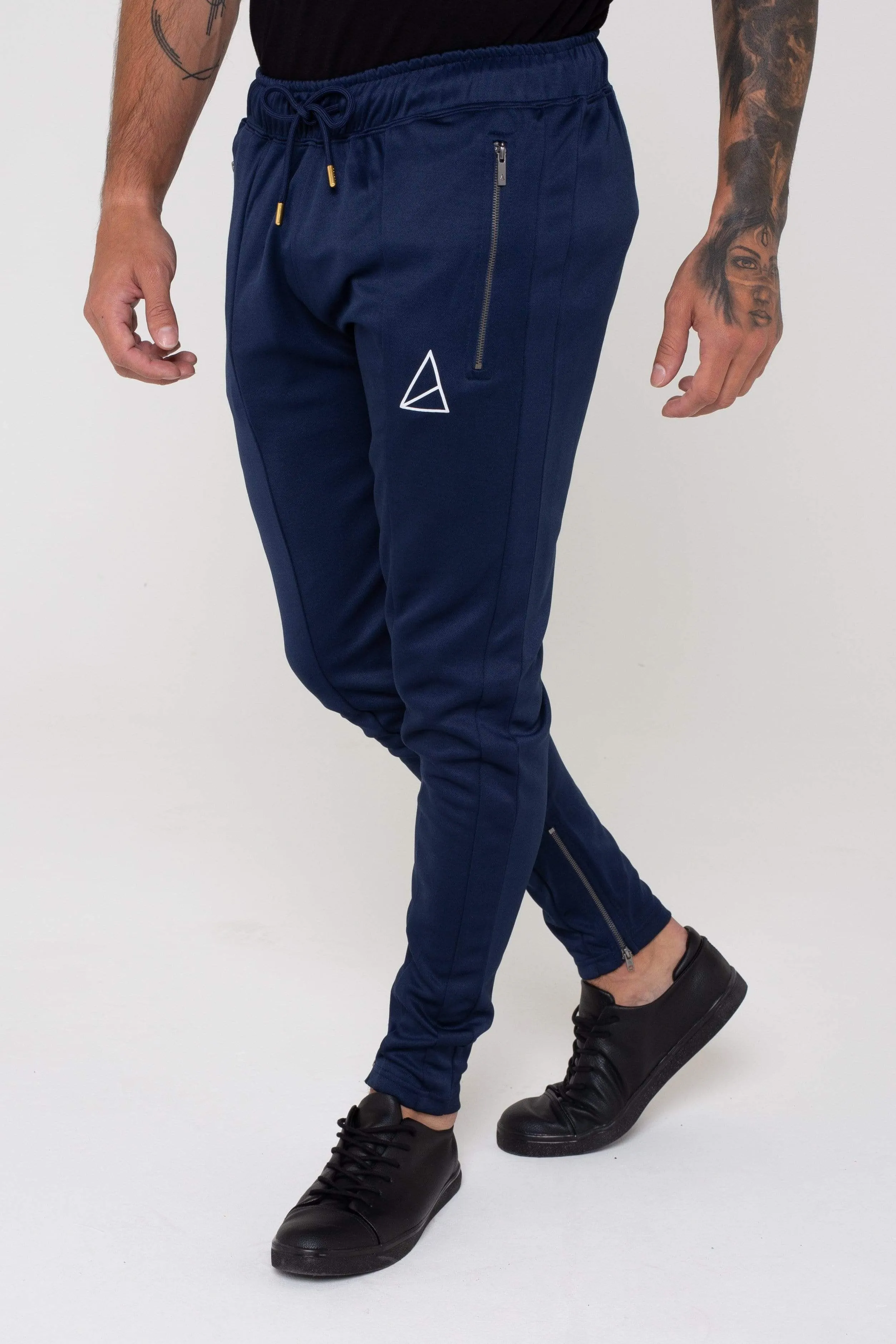 Havana Colour Block Zip Men's Tracksuit -  Navy/Grey