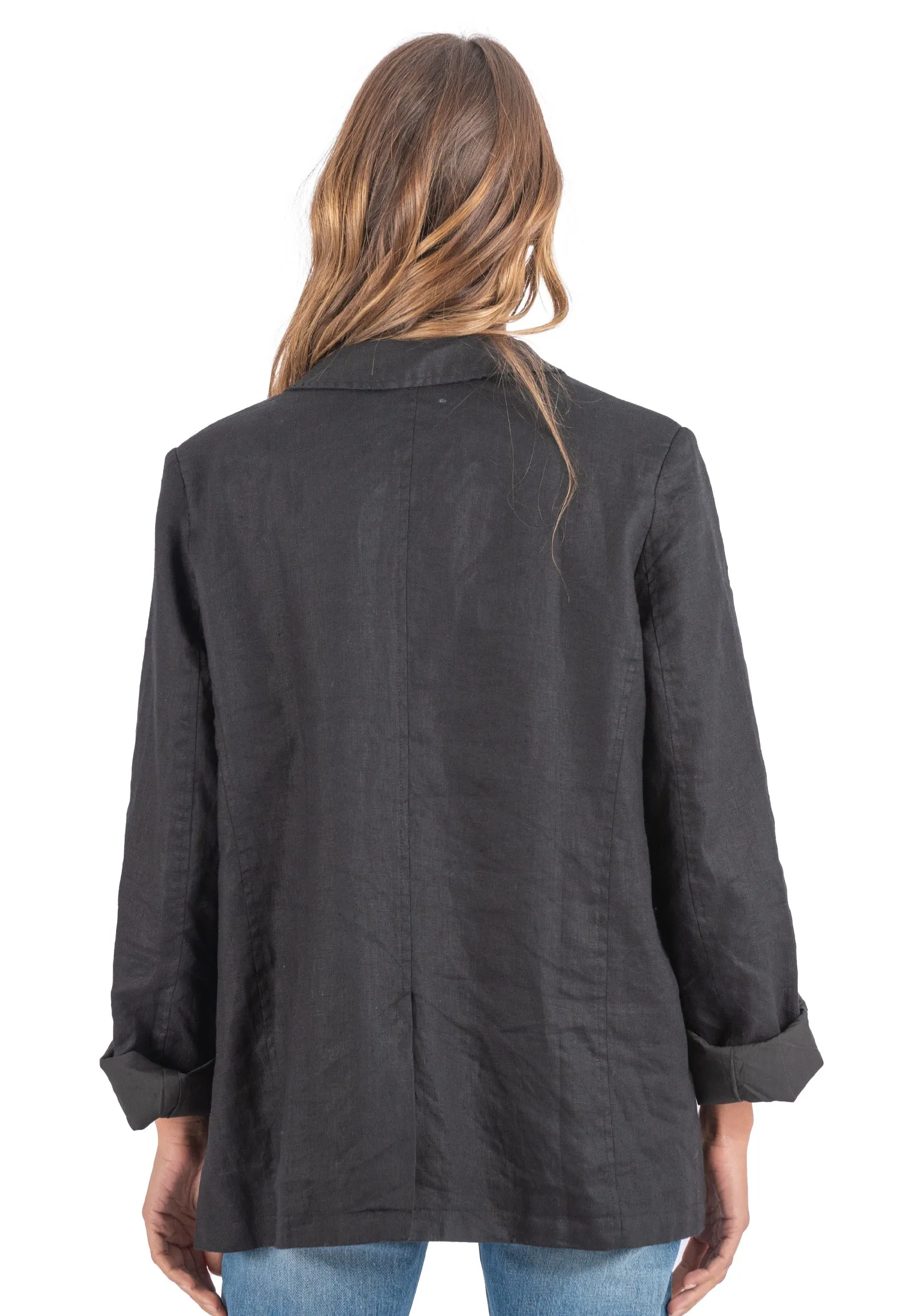 Jackie Black Oversized Linen Blazer