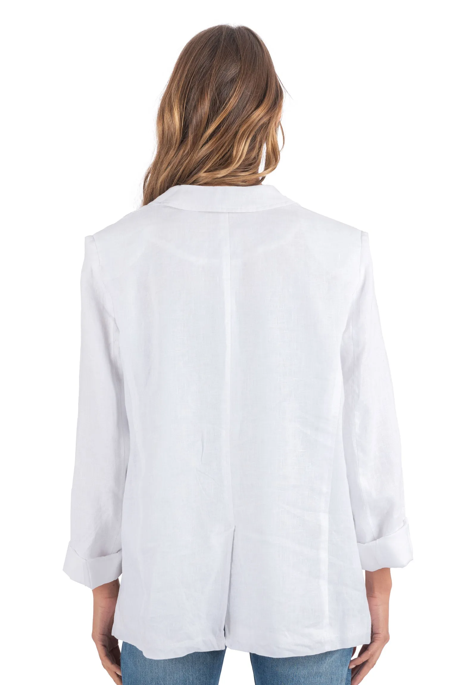 Jackie White Oversized Linen Blazer