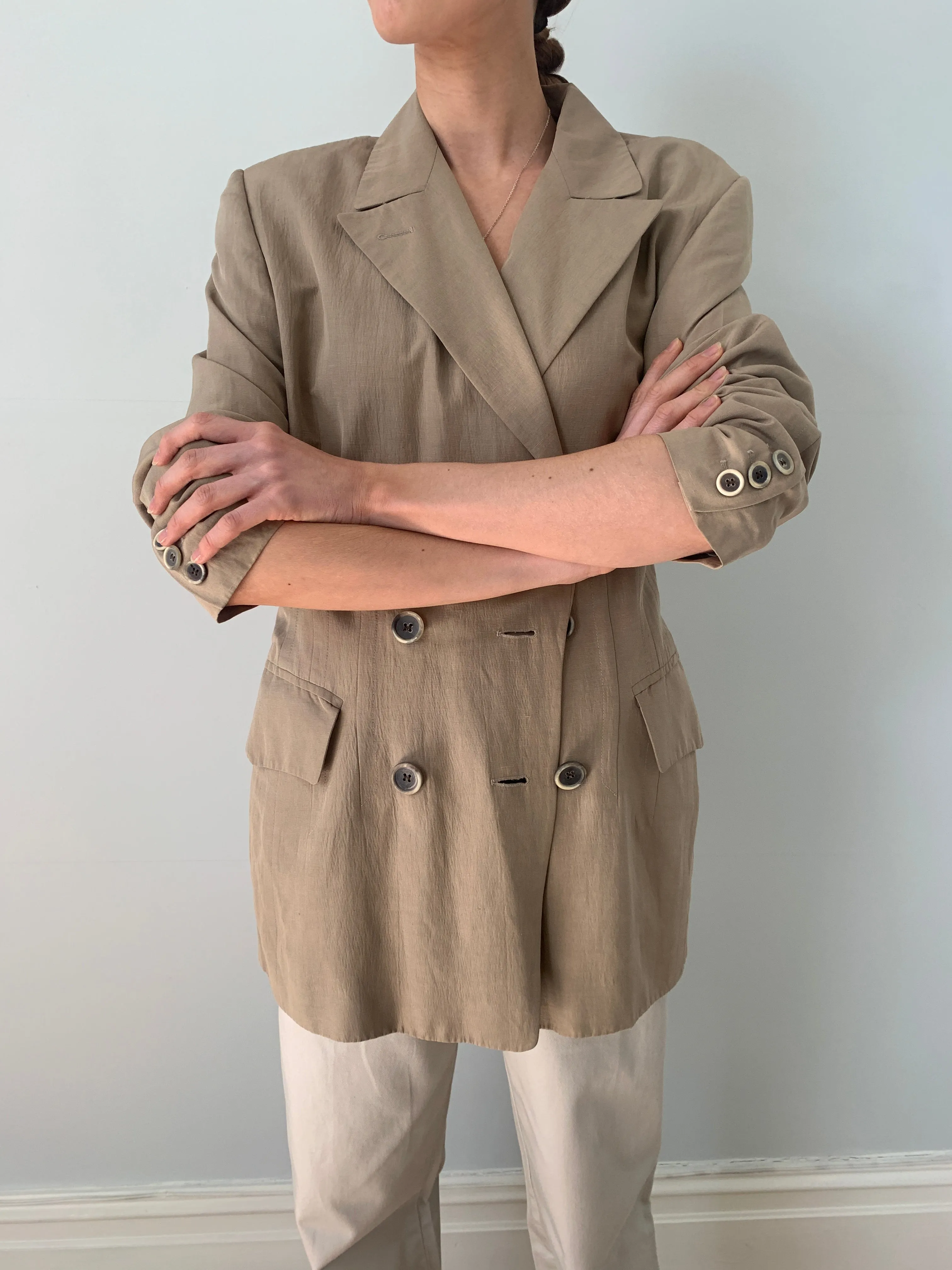 Jil Sander 1990s silk linen blazer