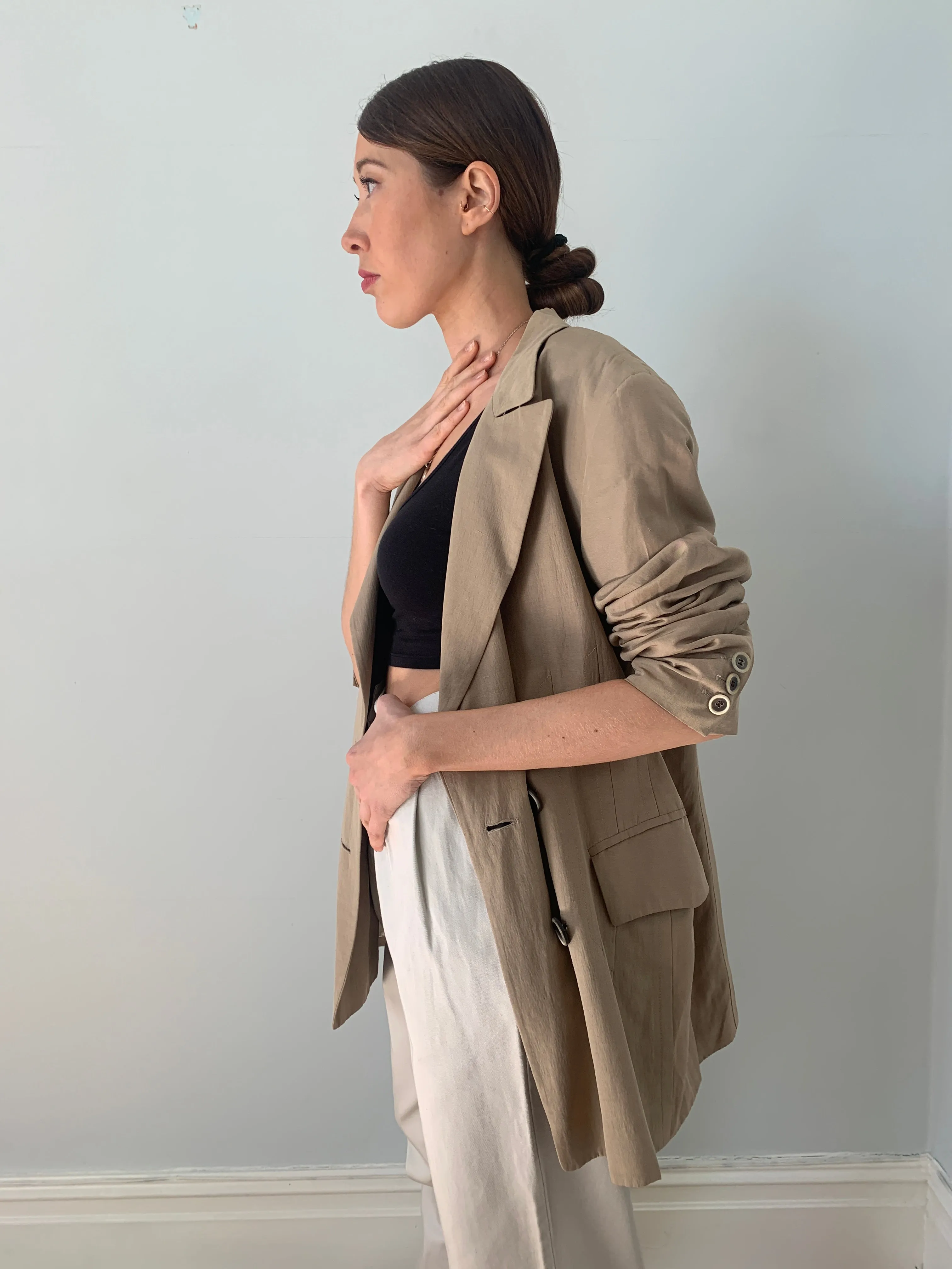 Jil Sander 1990s silk linen blazer