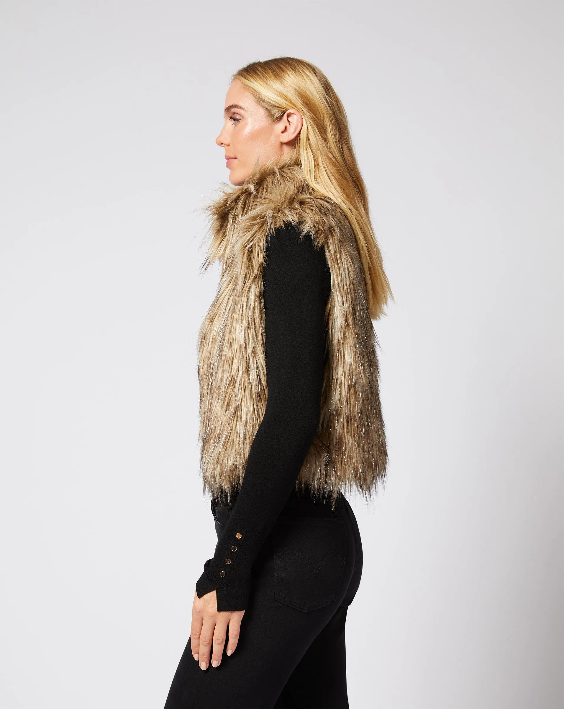 Kate Natural Shine Faux  Fur Vest