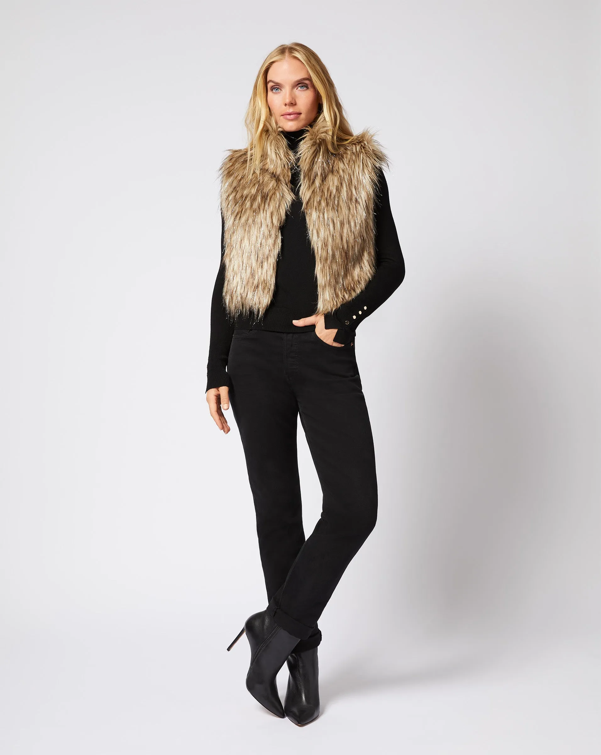 Kate Natural Shine Faux  Fur Vest