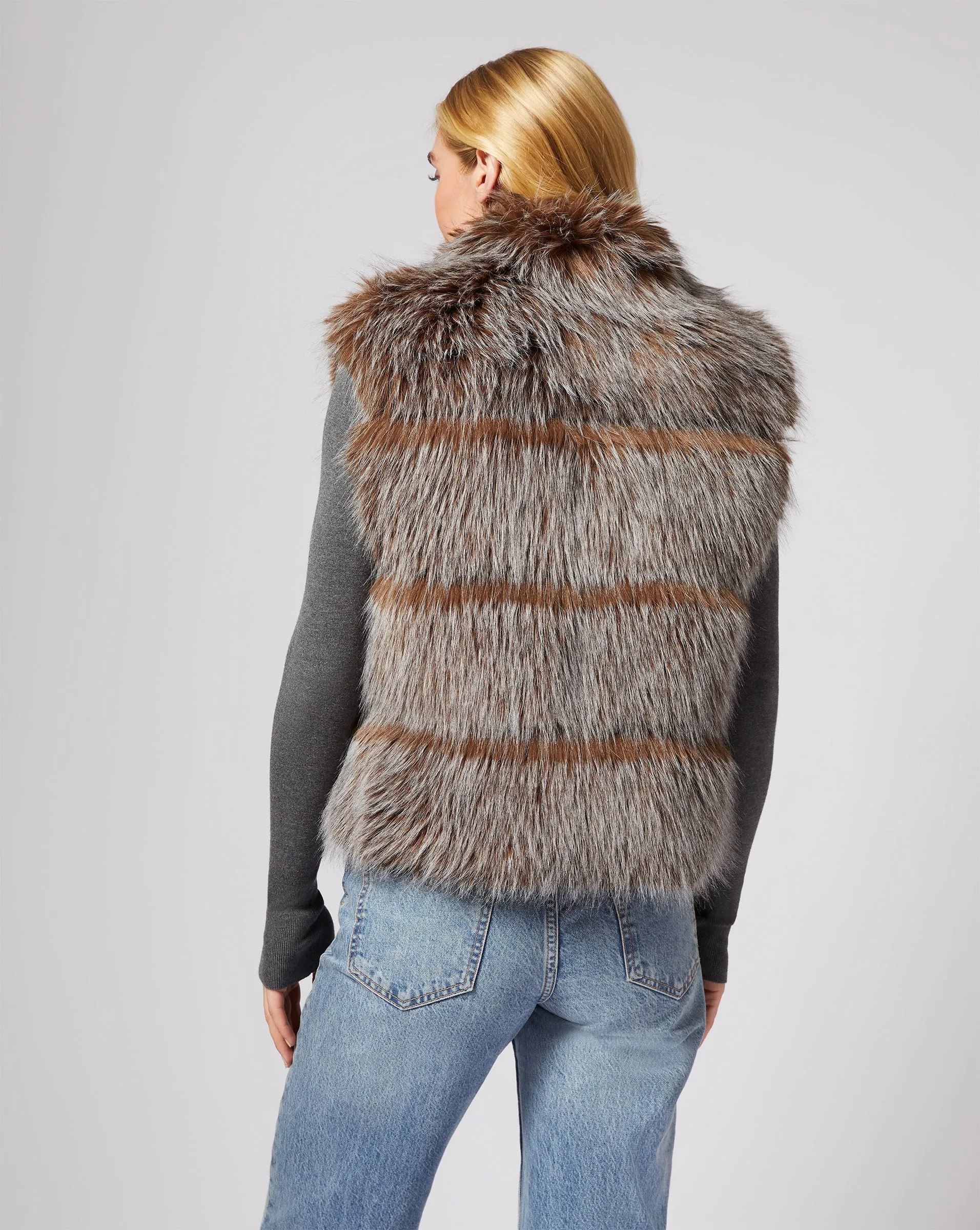 Katy Tipped Fox Faux Fur Vest