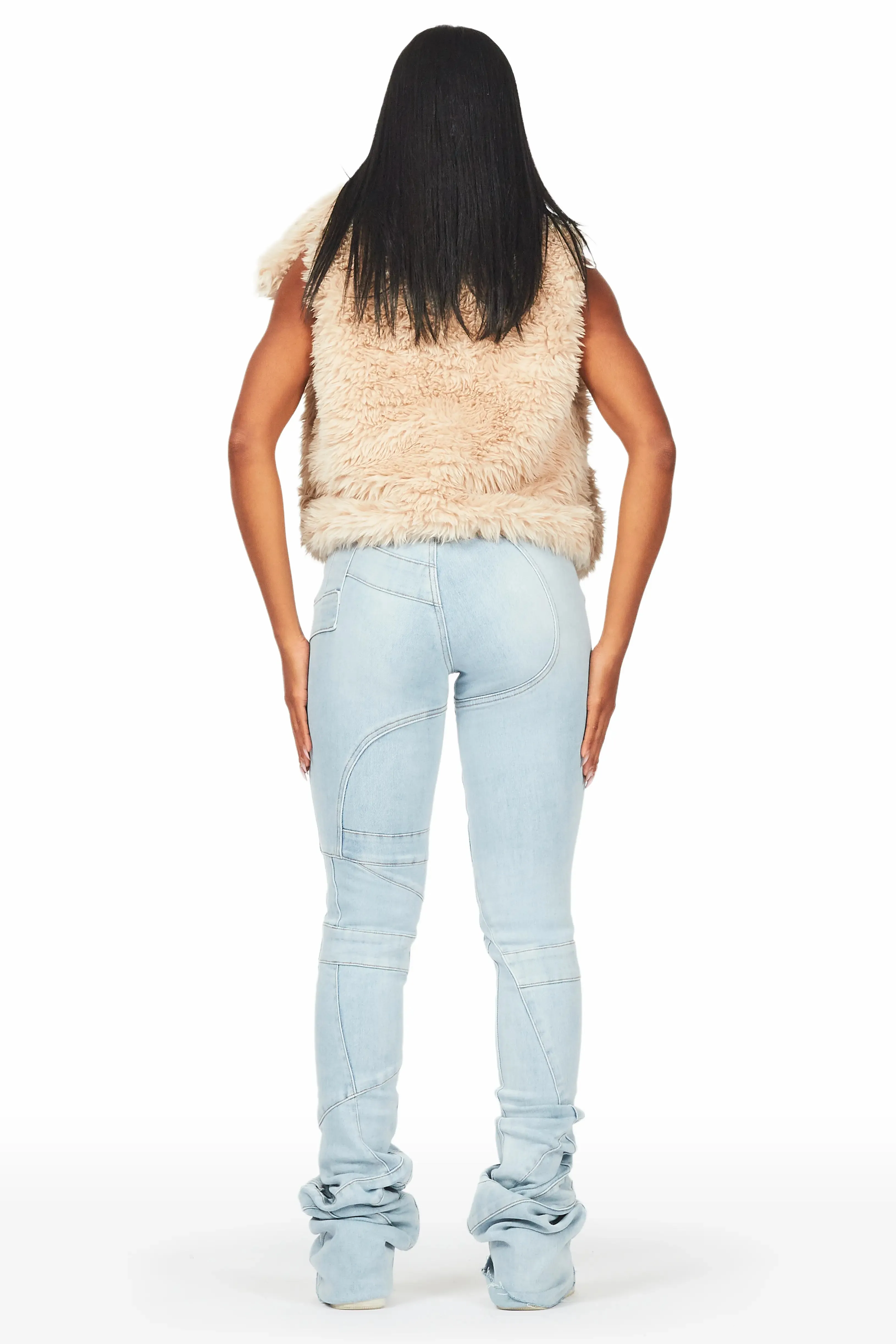 Keionna Beige Fur Vest