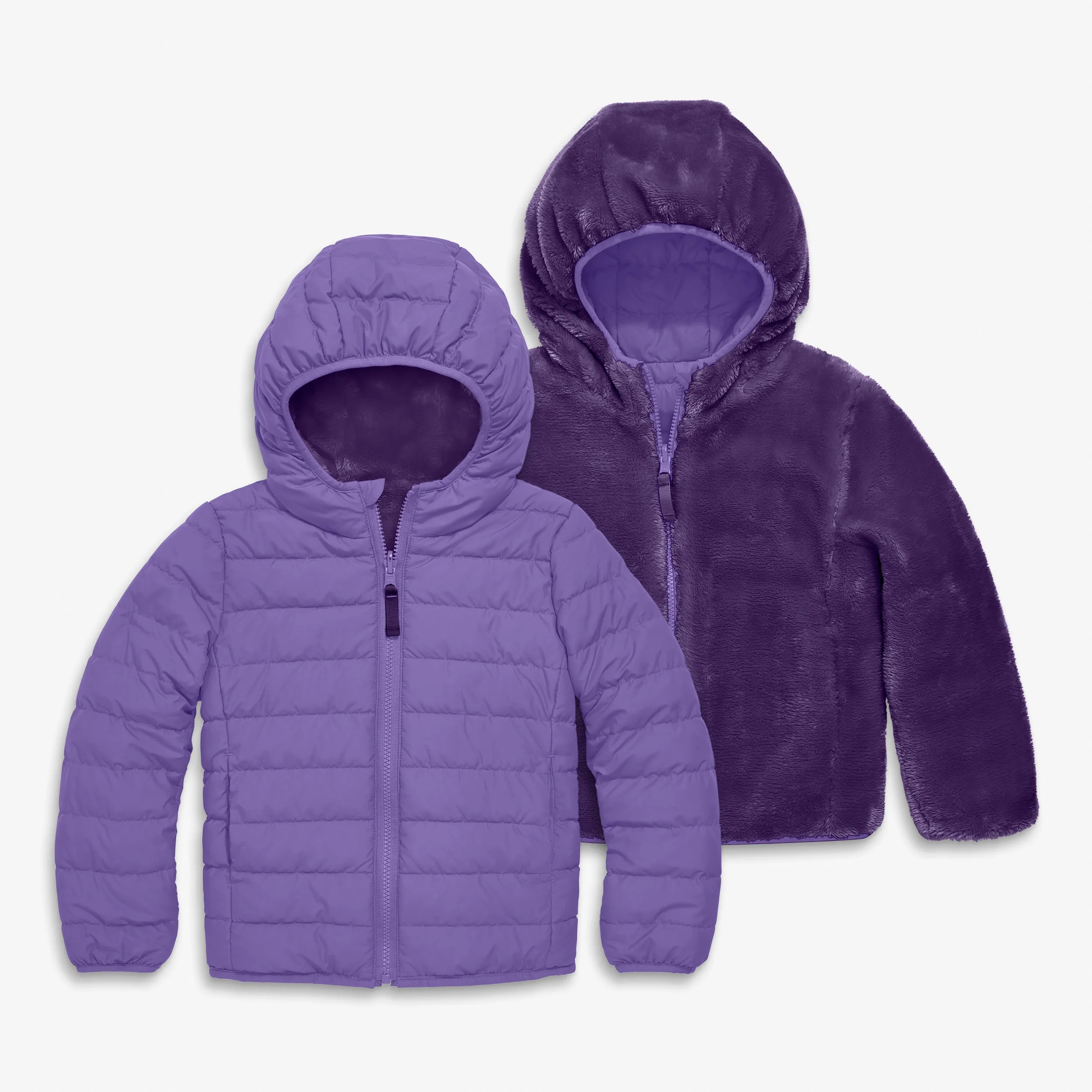 Kids reversible fleece puffer jacket