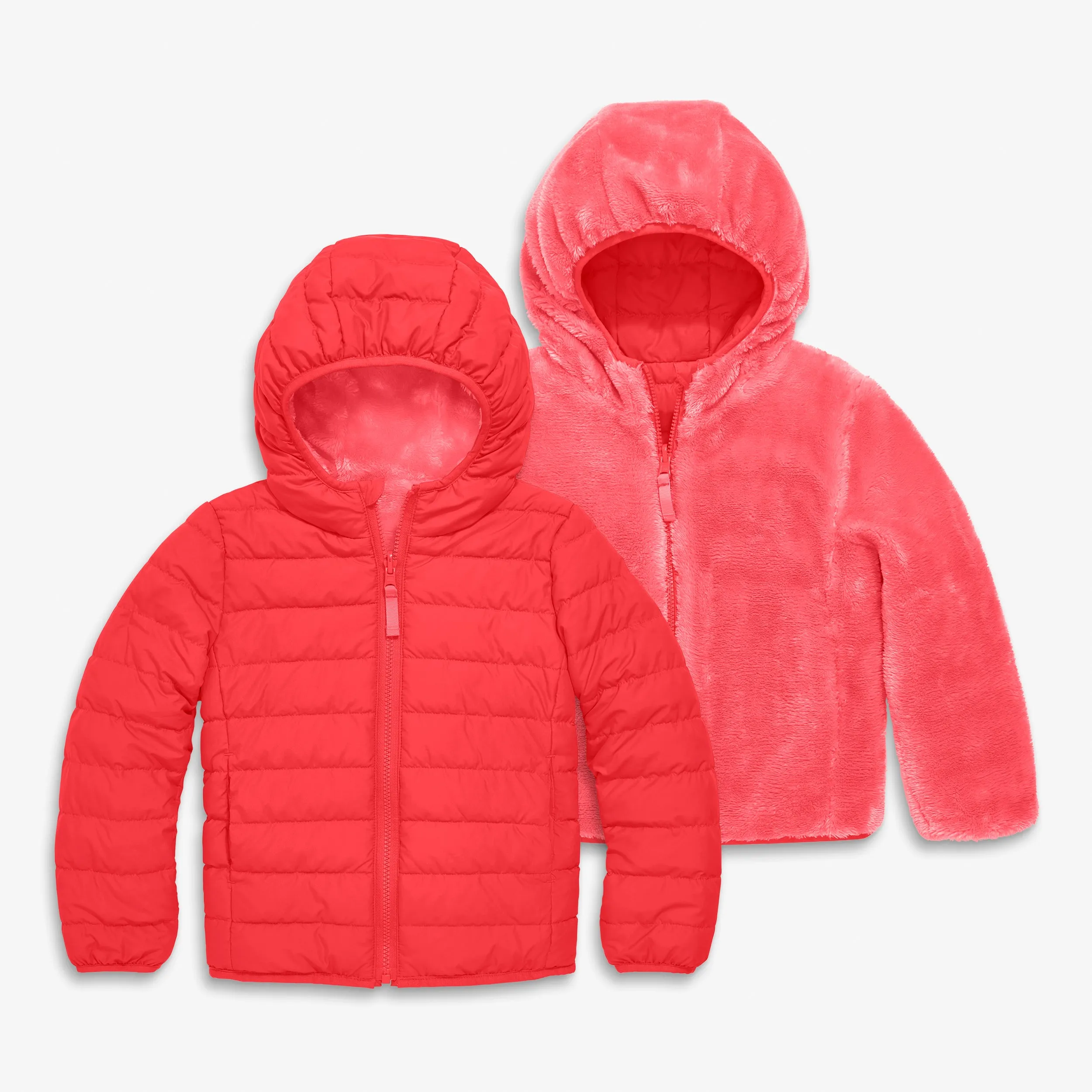 Kids reversible fleece puffer jacket