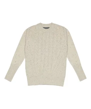 Kilcrea Cable Round Neck Sweater Chalkstone